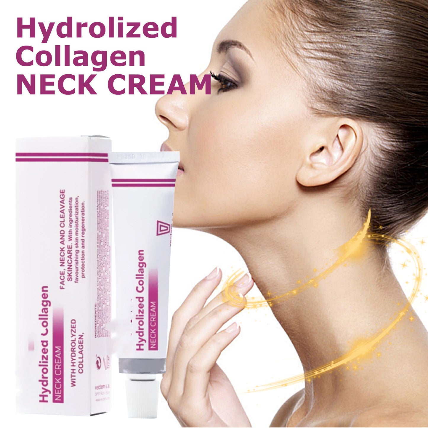 Hydrolyzed Collagen Neck Cream – Fades Neck Lines, Firms & Smooths Skin | With Centella Asiatica & Aloe Vera