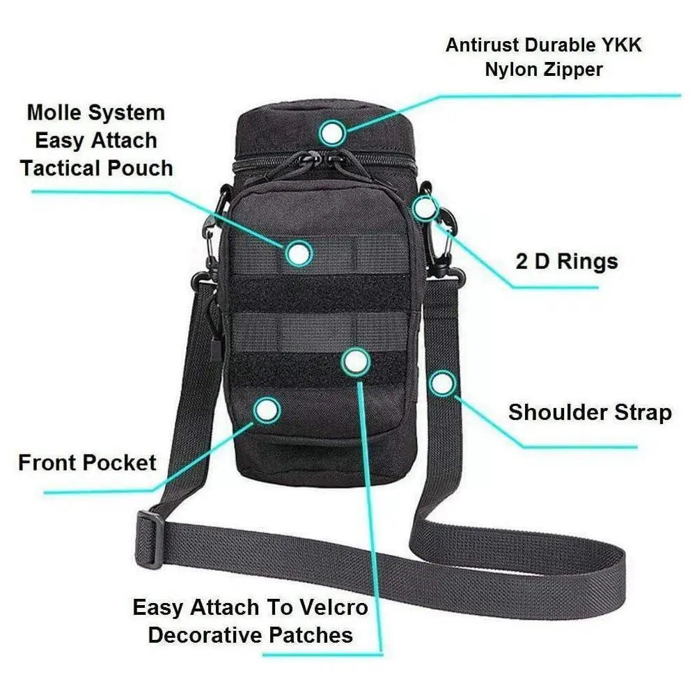 Molle Water Bottle Holder Nylon Hydration Pouch for 32 oz Hiking
