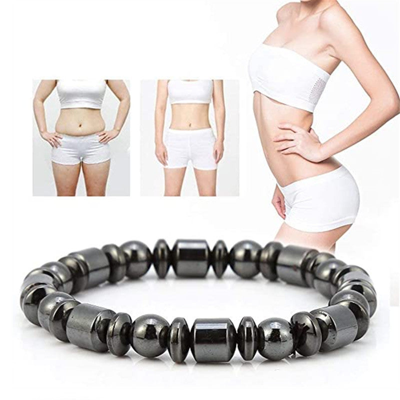 Weight Loss Magnetic Therapy Bracelet – Slimming, Pain Relief & Health Support for Men & Women | Stylish Hematite & Magnetite Design