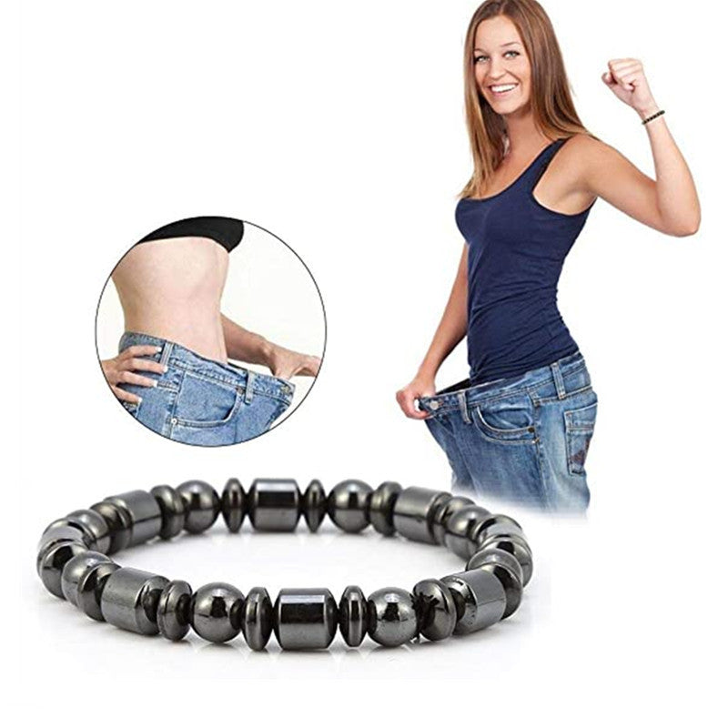 Weight Loss Magnetic Therapy Bracelet – Slimming, Pain Relief & Health Support for Men & Women | Stylish Hematite & Magnetite Design