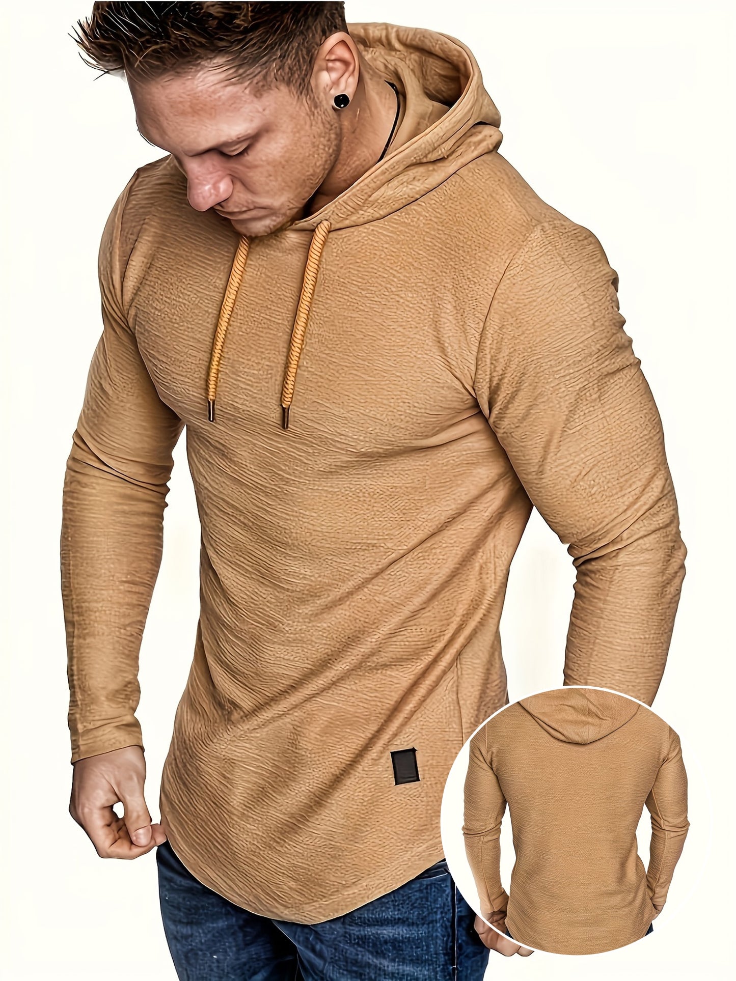 Men’s Long-Sleeved Casual Sports Hoodie T-Shirt