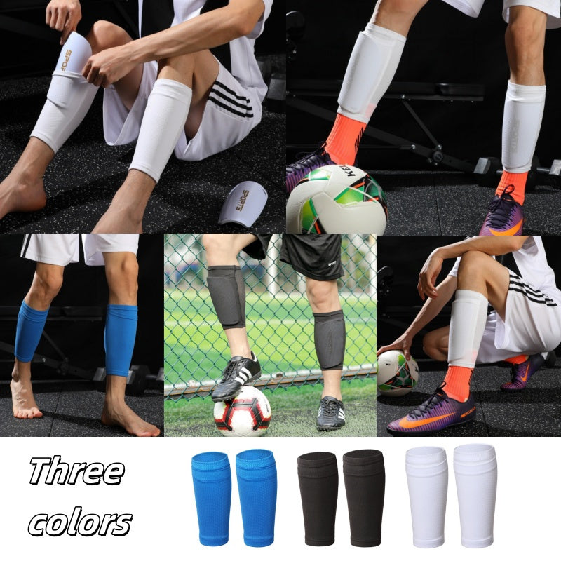 2-Piece PE Soccer Shin Guards with Soft Socks – Breathable Protective Gear for Beginners