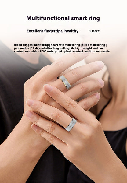Smart Ring for Men and Women – Heart Rate, Blood Oxygen Monitor, Multi-Sport Modes, Sleep Tracker, IP68 Waterproof, Compatible with Android & iOS