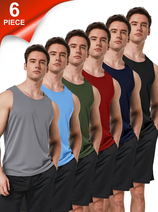 6pcs Men’s Quick-Dry Tank Tops