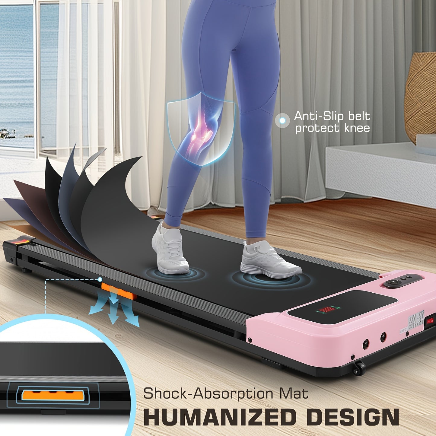 Under Desk Treadmill - 2.5HP Walking Pad with Remote Control