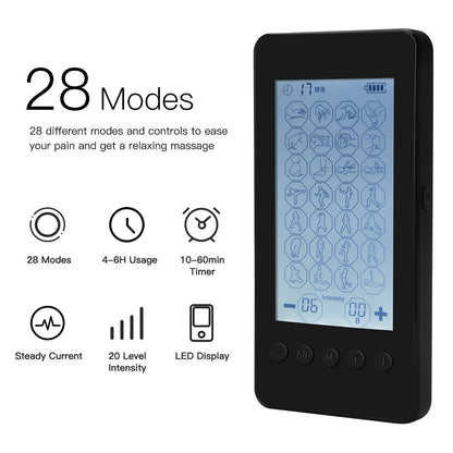 Electric Pulse Massager – 28 Modes TENS Unit for Pain & Muscle Relief