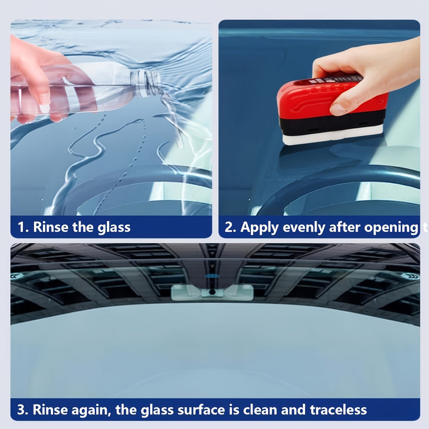 120ml Super Strong Car Glass Oil Film Cleaner with Integrated Applicator