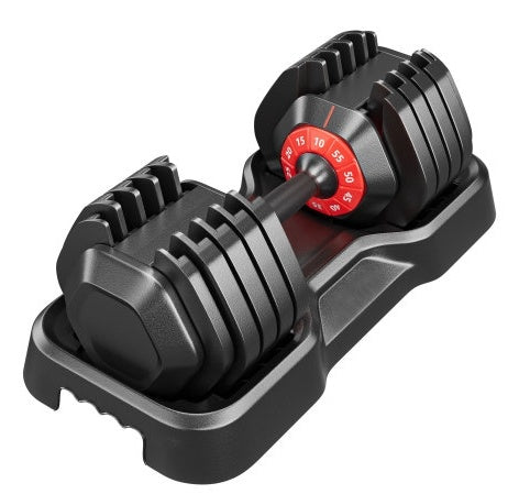 Adjustable Dumbbell Set – 10-in-1 Free Weights for Men and Women, 55 LB Black Dumbbell for Home Gym