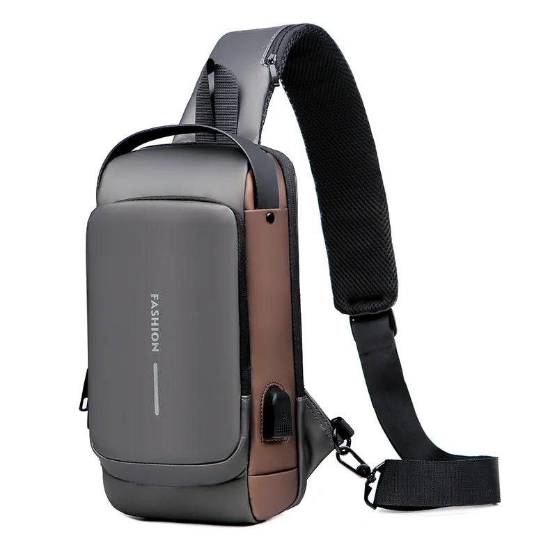 Business Crossbody Bag, Anti-theft Sling Backpack With Password Lock