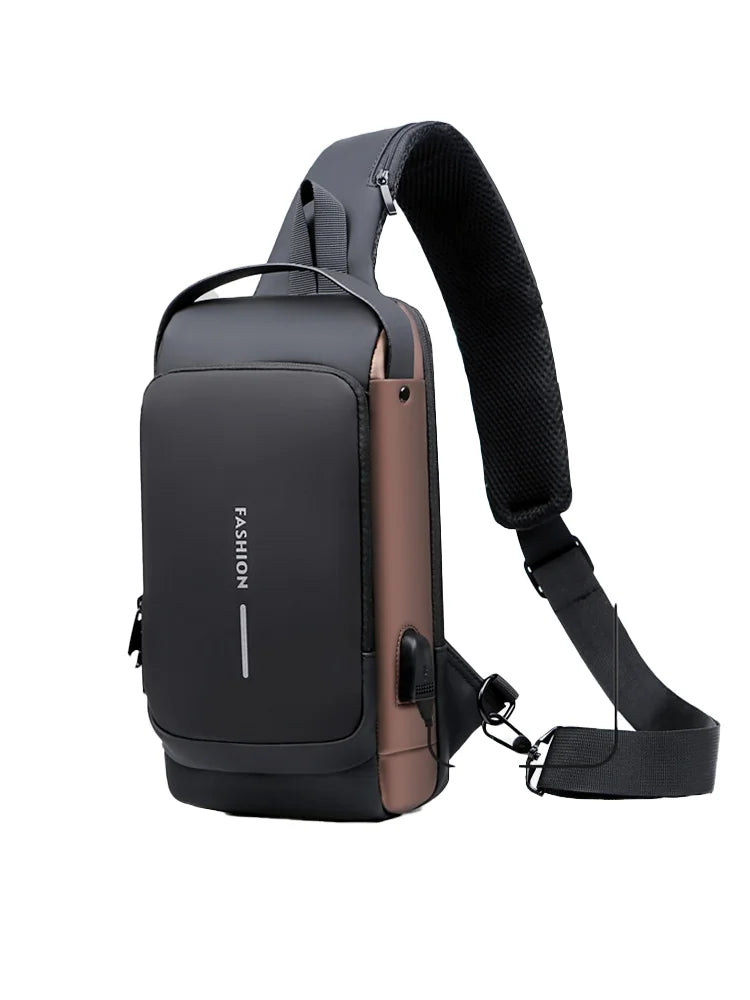 Business Crossbody Bag, Anti-theft Sling Backpack With Password Lock