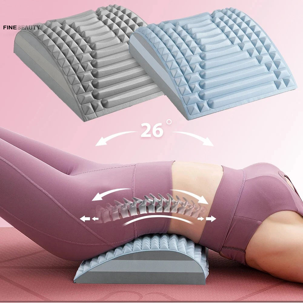 Ergonomic Back and Neck Stretcher Massager for Pain Relief - Lumbar Pad and Cervical Traction Pillow