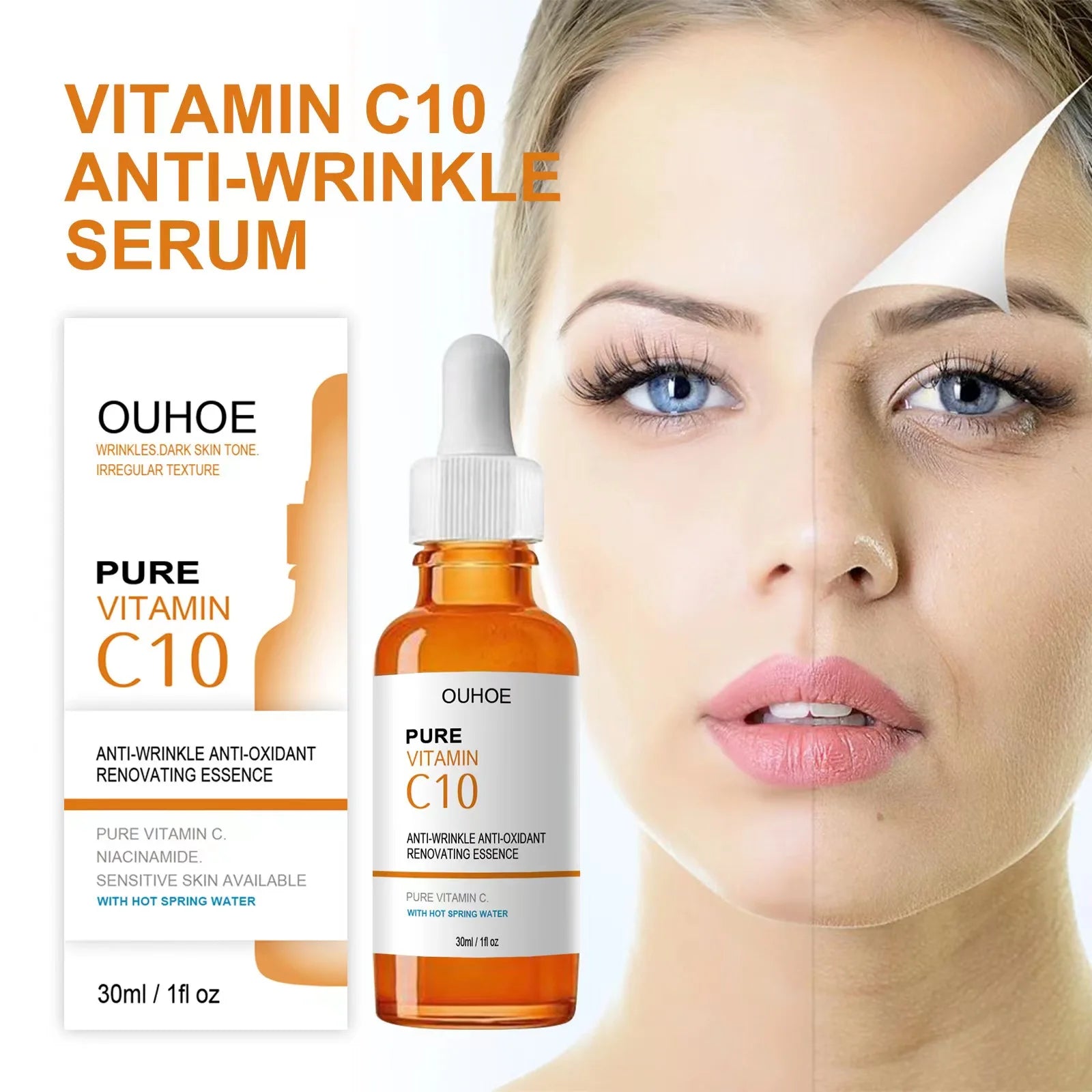 Vitamin C Wrinkle Remover Face Serum: Lifting, Firming, and Anti-Aging Essence