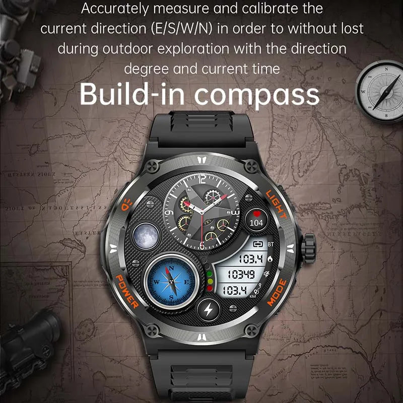 2024 New Rugged Military Smart Watch for Huawei Xiaomi – AMOLED Display