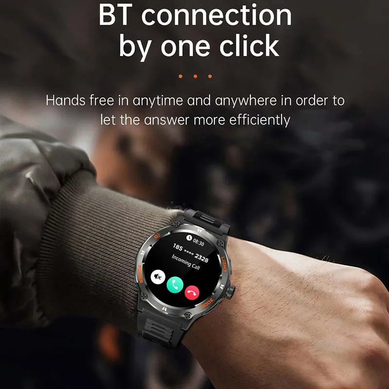 2024 New Rugged Military Smart Watch for Huawei Xiaomi – AMOLED Display