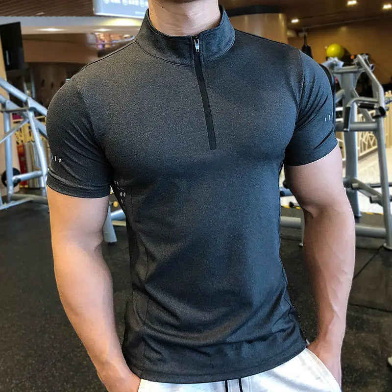 Summer Sport Shirt Quick Dry Compression Running t Shirt Men Breathable Fitness Bodybuilding Shirts Tights Top Man Gym Clothing