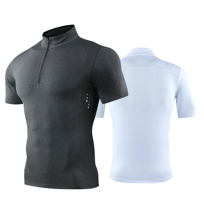 Summer Sport Shirt Quick Dry Compression Running t Shirt Men Breathable Fitness Bodybuilding Shirts Tights Top Man Gym Clothing