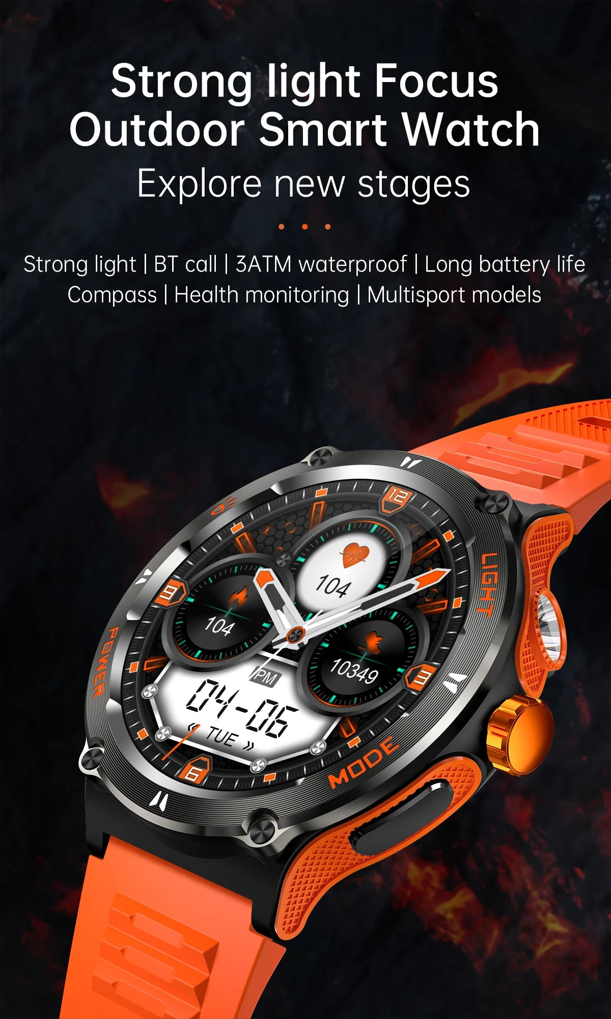 2024 New Rugged Military Smart Watch for Huawei Xiaomi – AMOLED Display