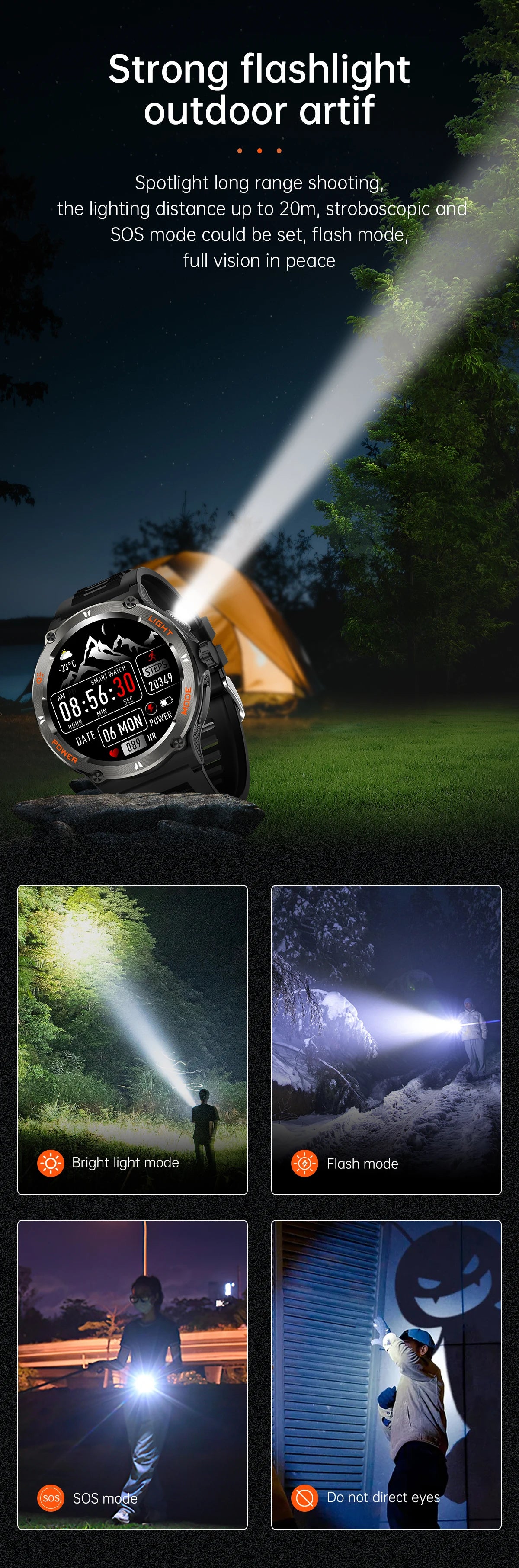 2024 New Rugged Military Smart Watch for Huawei Xiaomi – AMOLED Display