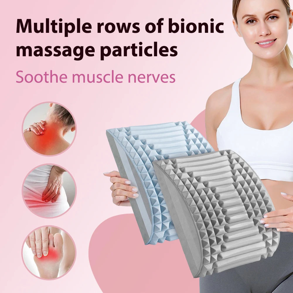 Ergonomic Back and Neck Stretcher Massager for Pain Relief - Lumbar Pad and Cervical Traction Pillow