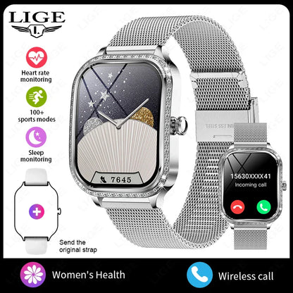 LIGE Smart Watch for Women – Waterproof Bluetooth Call, Fitness Tracker