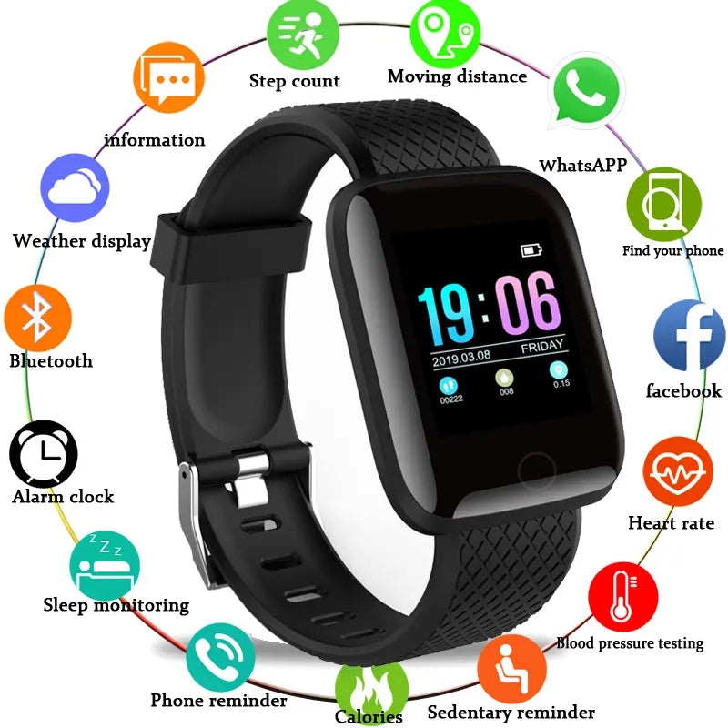 D13 Smartwatch for Men & Women - Blood Pressure & Heart Rate Monitor