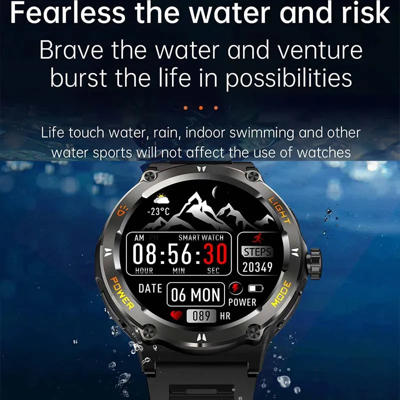 2024 New Rugged Military Smart Watch for Huawei Xiaomi – AMOLED Display