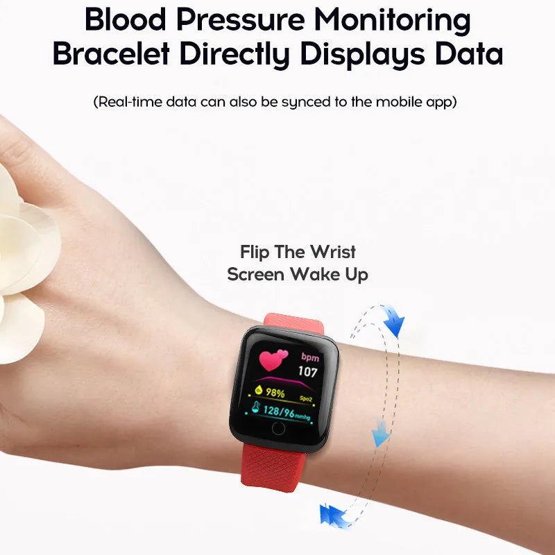 D13 Smartwatch for Men & Women - Blood Pressure & Heart Rate Monitor