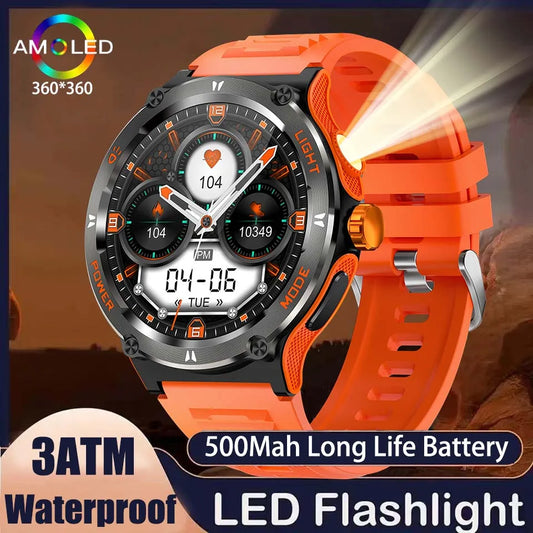 2024 New Rugged Military Smart Watch for Huawei Xiaomi – AMOLED Display