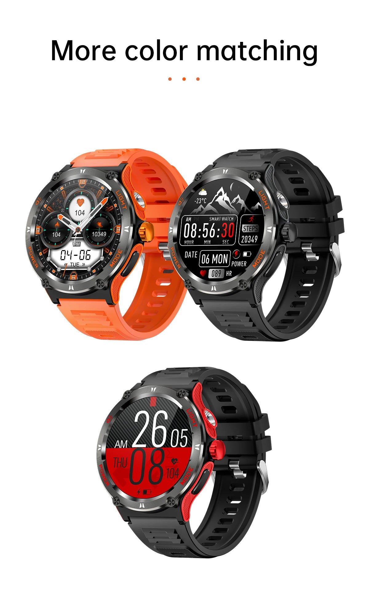 2024 New Rugged Military Smart Watch for Huawei Xiaomi – AMOLED Display