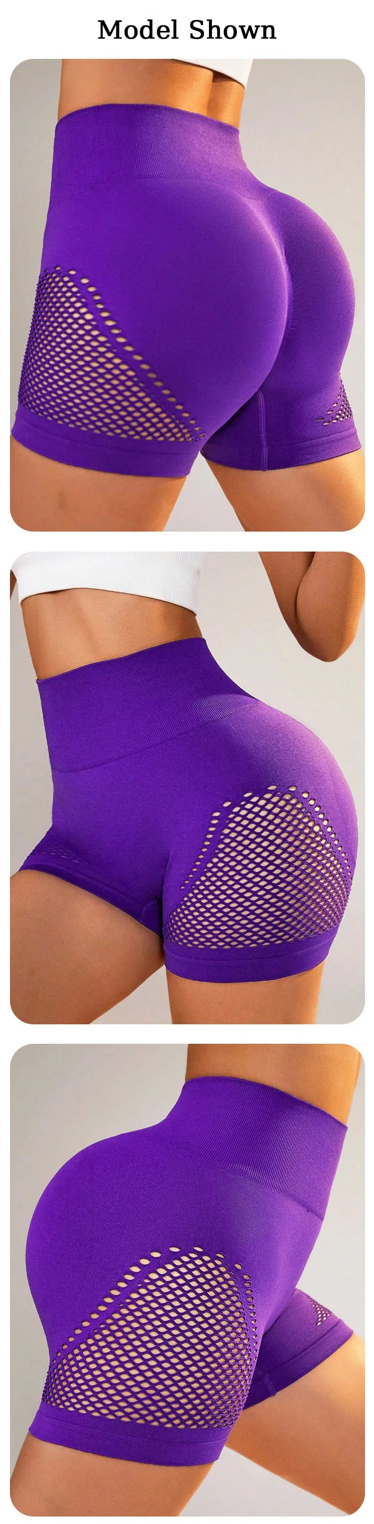 Sexy Hollow Out High Waist Yoga Shorts – Breathable Hip Lift Fitness Pants for Gym