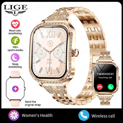 LIGE Smart Watch for Women – Waterproof Bluetooth Call, Fitness Tracker