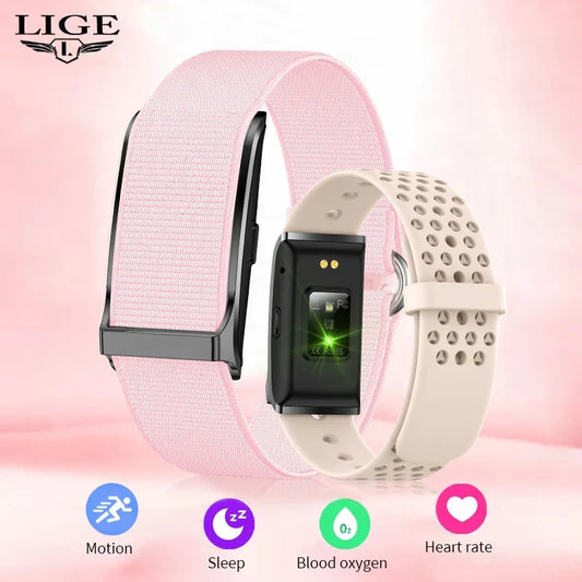 LIGE Smart Bracelet with Call Reminder & 127 Sport Modes – Heart Rate