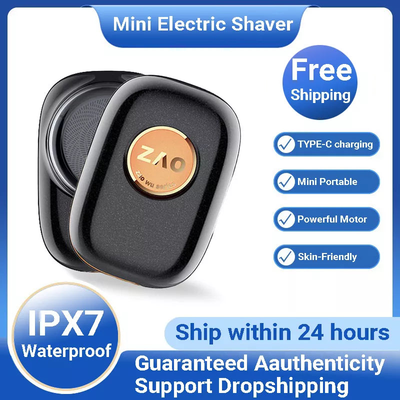 Pocket-Sized Electric Shaver: Rechargeable, IPX7 Waterproof, Wet/Dry, Painless Grooming