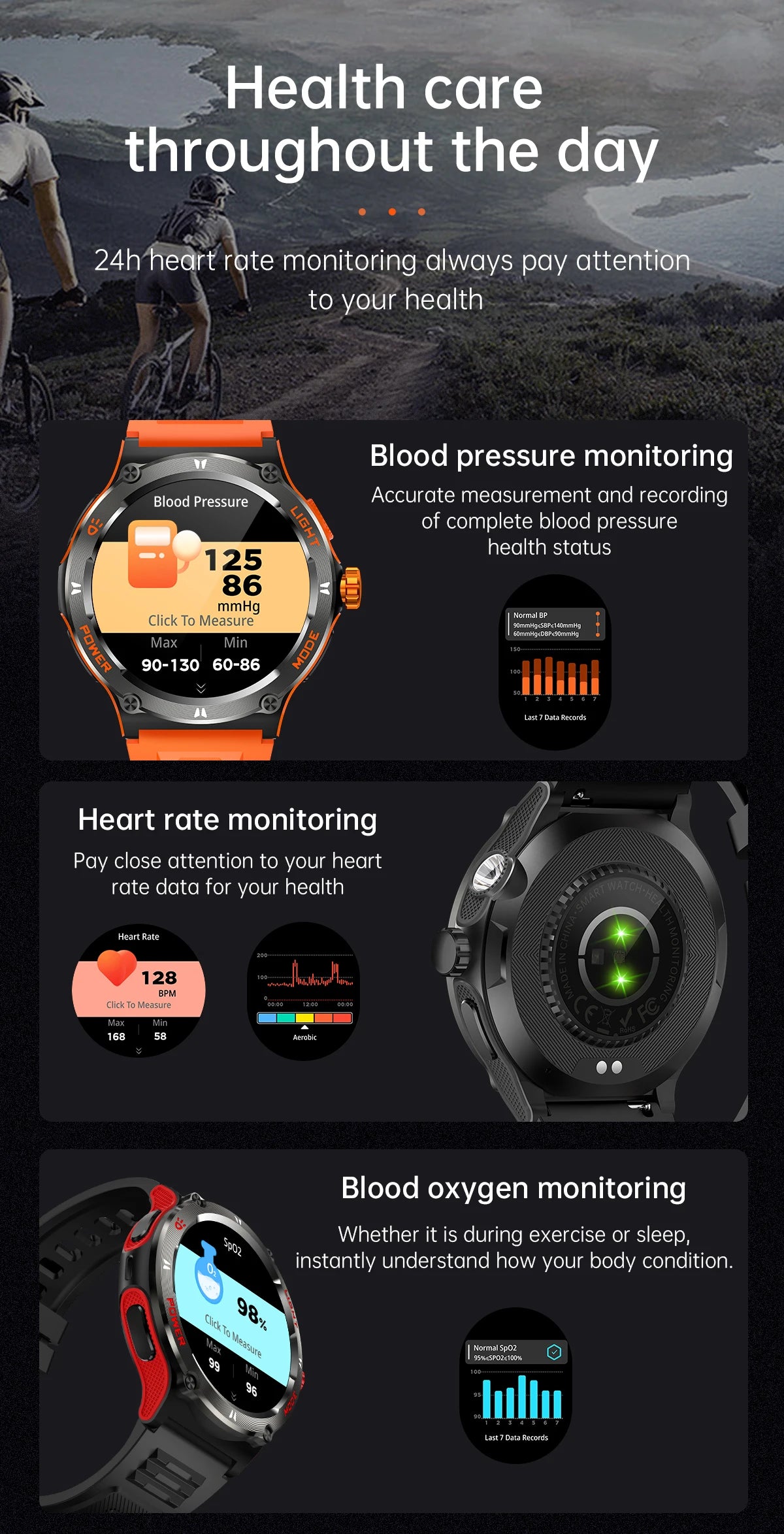 2024 New Rugged Military Smart Watch for Huawei Xiaomi – AMOLED Display