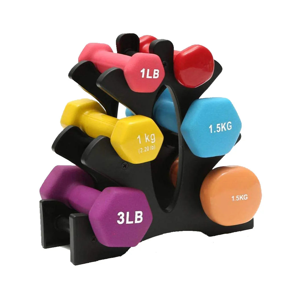 Compact 3-Tier Dumbbell Rack - Space-Saving