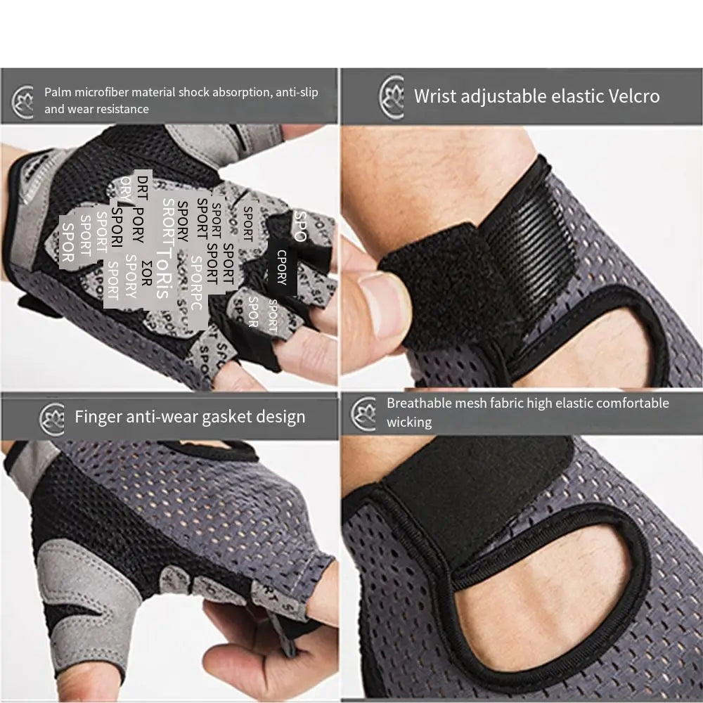 Breathable Workout Gloves for Weightlifting – Fingerless Gym Fitness Gloves for Men & Women