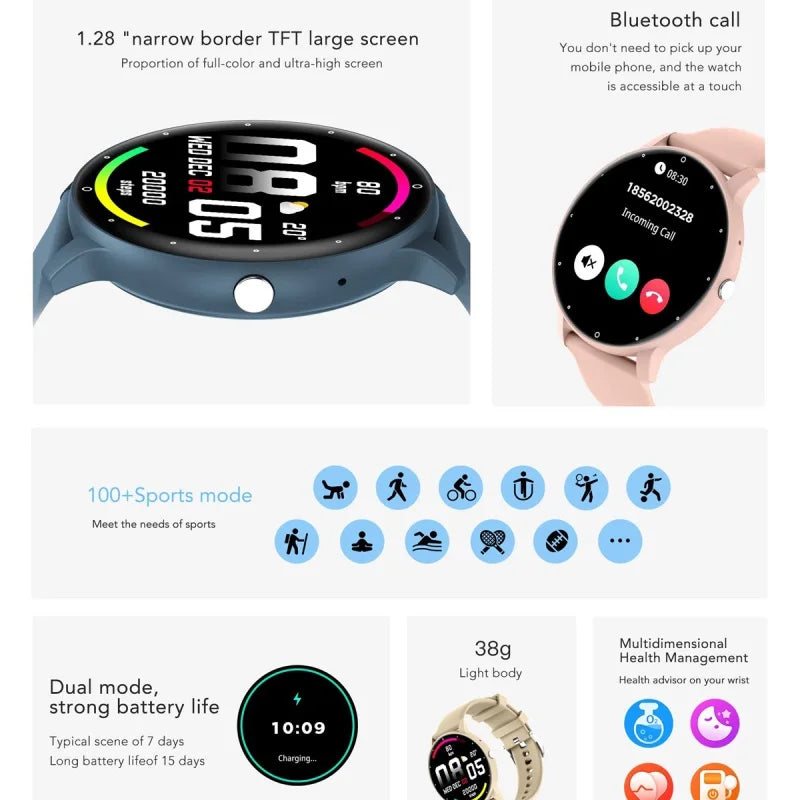 New 2024 Bluetooth Call Smart Watch Men Fitness Tracker