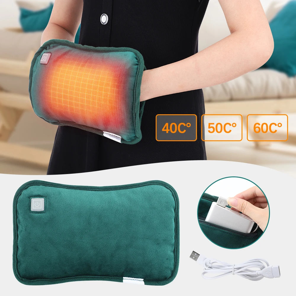 Electric Hand Warmer USB Heating Pad - Soft Flannel, Rapid Heating, Safe Graphene Technology