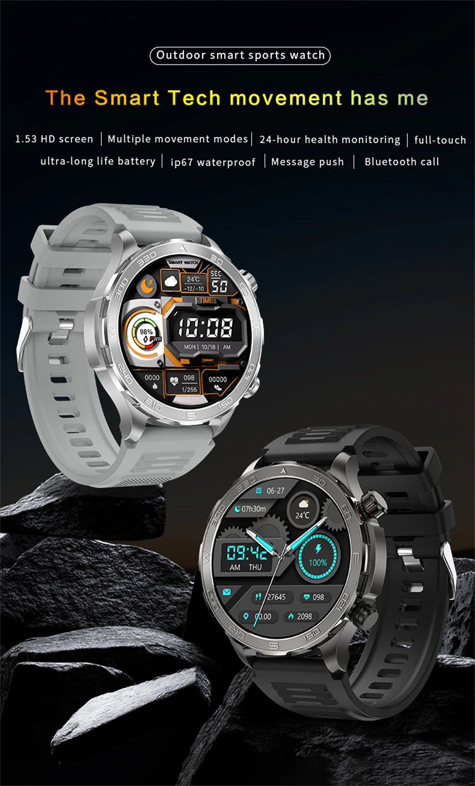 Amoled GPS Smartwatch