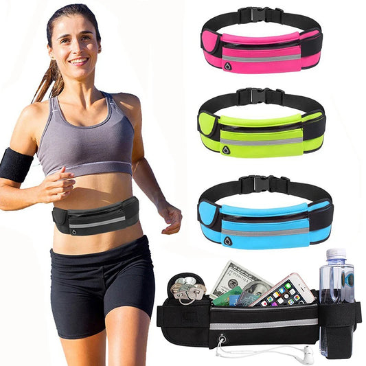 Adjustable Running Waist Bag with Bottle Holder