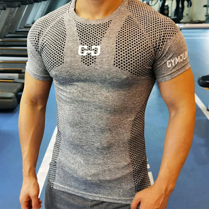 Men's Quick Dry Sport T-shirt Fitness Tight Short Sleeve Male Gym Compression T-shirt bodybuilding Tee shirt