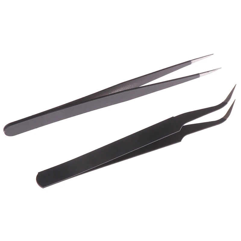 1PCS ESD-12/15 Tweezers Stainless Steel Anti-static Cross Tweezers