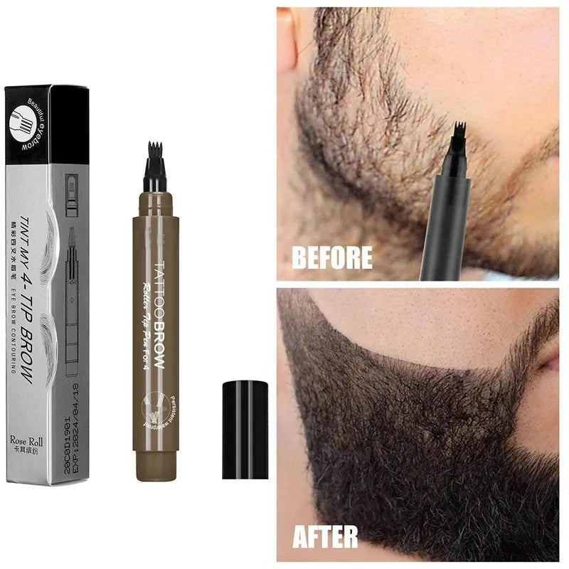 Beard Pen Filler Pencil - Waterproof Facial Hair Styling Tool for Men - Mustache Repair & Eyebrow Enhancement