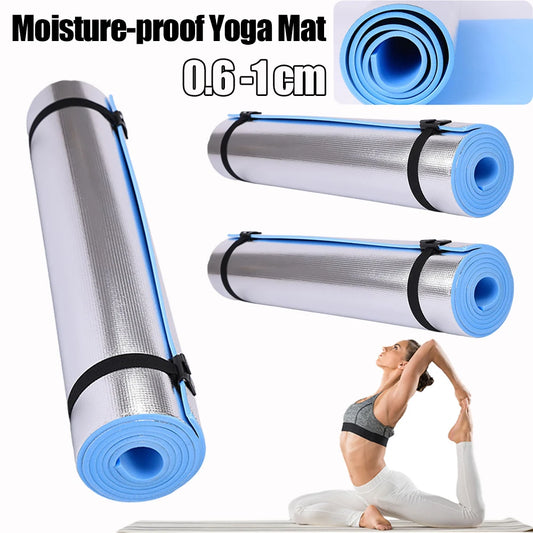 EVA Yoga Mat – 6–10mm Thick Waterproof, Non-Slip Fitness & Outdoor Exercise Mat with Aluminum Membrane
