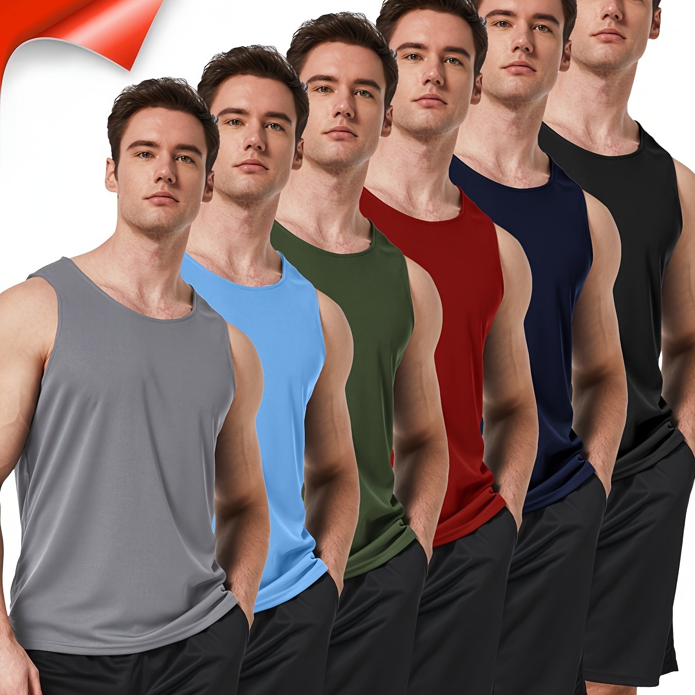 6pcs Men’s Quick-Dry Tank Tops