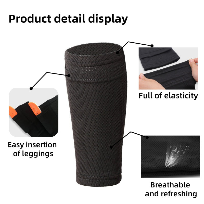 2-Piece PE Soccer Shin Guards with Soft Socks – Breathable Protective Gear for Beginners