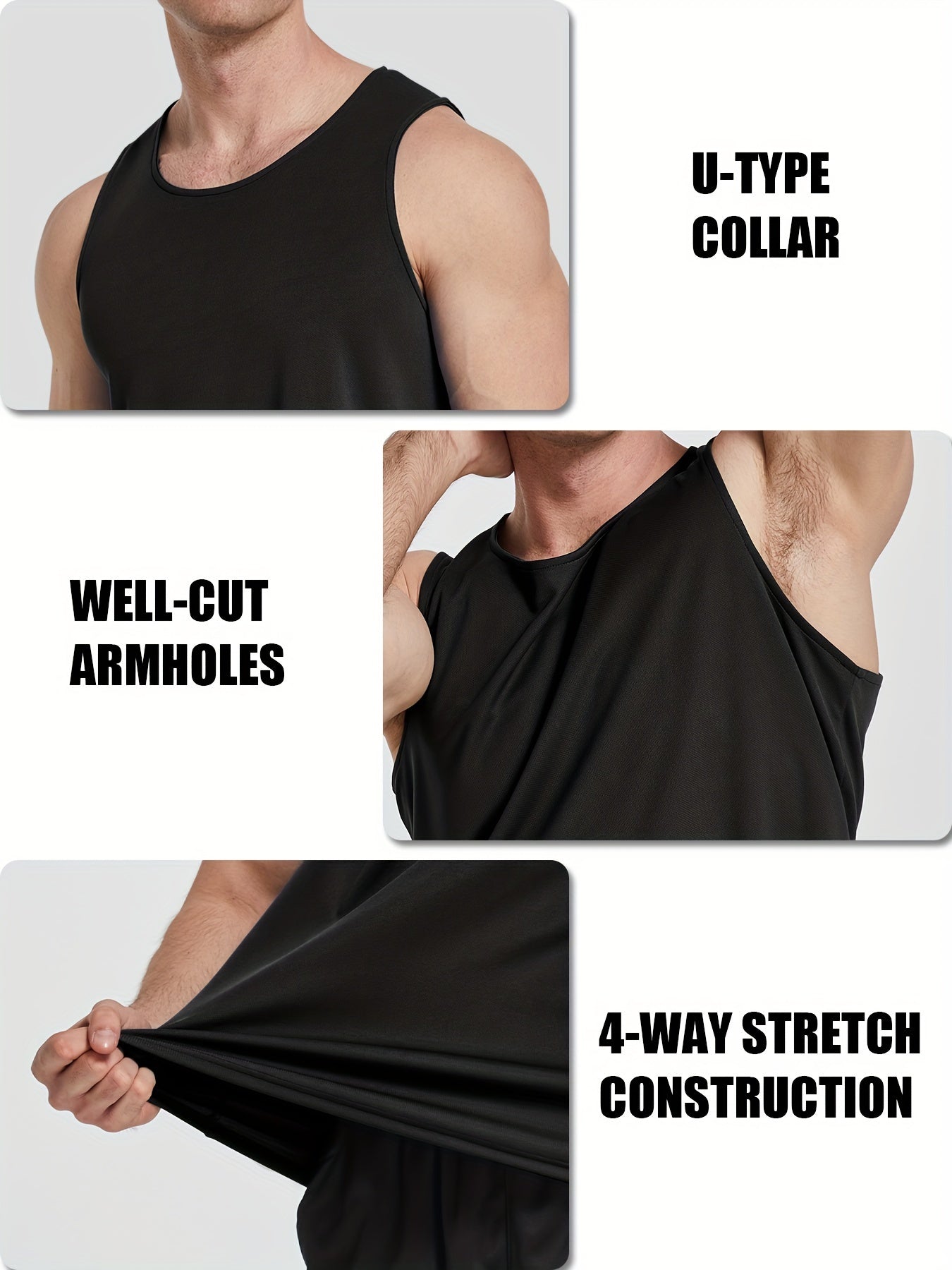 6pcs Men’s Quick-Dry Tank Tops