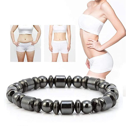 Weight Loss Magnetic Therapy Bracelet – Slimming, Pain Relief & Health Support for Men & Women | Stylish Hematite & Magnetite Design
