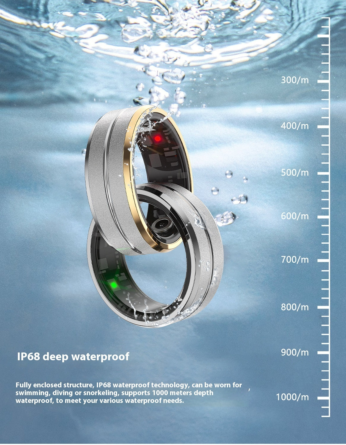Smart Ring for Men and Women – Heart Rate, Blood Oxygen Monitor, Multi-Sport Modes, Sleep Tracker, IP68 Waterproof, Compatible with Android & iOS