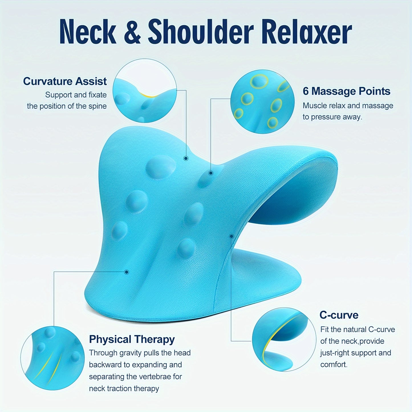 EVA Neck and Shoulder Relaxer – C-Shape Cervical Traction Device for Neck and Spine Alignment